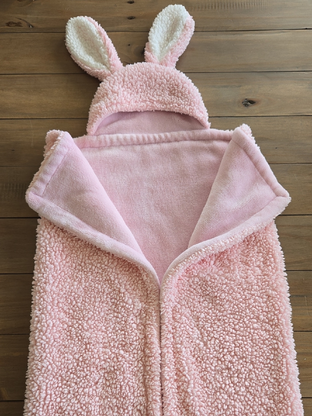Pink Bunny Hood Blanket